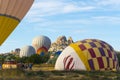 13.10.2022. Cappadocia, Turkey. hot air balloons starting to take off over spectacular Cappadocia, beautiful view in