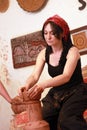 Ceramic artist making traditional Turkish jug