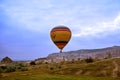 Cappadocia, Turkey - JUNE 01,2018: Festival of Balloons. Flight on a colorful balloon between Europe and Asia. Fulfillment of desi Royalty Free Stock Photo