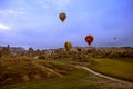 Cappadocia, Turkey - JUNE 01,2018: Festival of Balloons. Flight on a colorful balloon between Europe and Asia. Fulfillment of desi Royalty Free Stock Photo