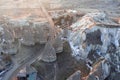 Cappadocia Turkey landscape at sunrise. Aerial photography Royalty Free Stock Photo