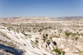 Cappadocia, Turkey. Mountain valley with beautiful pillars of weathering near Uchisar Royalty Free Stock Photo