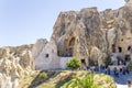 Cappadocia, Turkey. Ruins of the church in the rock at the Open Air Museum in Goreme National Park Royalty Free Stock Photo