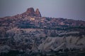 Cappadocia, Turkey, Uchisar, Central Anatolia, adventure, fairy, landscape, natural wonders, valley, nature, aerial view Royalty Free Stock Photo