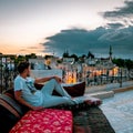 Cappadocia Turkey, young people on vacation at Goreme Cappadocia Turkey Royalty Free Stock Photo