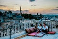 Cappadocia Turkey, young people on vacation at Goreme Cappadocia Turkey Royalty Free Stock Photo