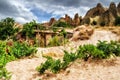 Cappadocia village landscape view with wooden house Royalty Free Stock Photo