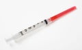 Capped Medical Syringe White Background Royalty Free Stock Photo