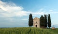 Cappella di Vitaleta in Tuscany Royalty Free Stock Photo