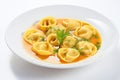 cappelletti in brodo. Traditional italian soup