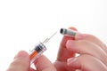 Capping Used Syringe Royalty Free Stock Photo