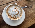 Om coffee. Cappuccino. India. Royalty Free Stock Photo