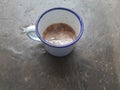 Cappuccino Coffee in Enamel Mug