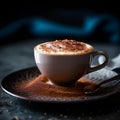 a cappuccino cup filled to the brim with creamy foam