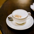 A cappuccino cup with milk foam and cinnamon Royalty Free Stock Photo