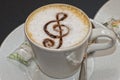 Cappuccino Cup with a violin clef