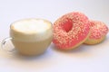 Cappuccino e ciambelle, Cappuccino and Donuts Royalty Free Stock Photo