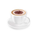 Cappuccino with froth, decorated with grated chocolate