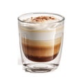 Cappuccino. Glass coffee cup. A drink in a cup. Isolated on transparent background Royalty Free Stock Photo