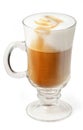 Cappuccino in glass cup Royalty Free Stock Photo