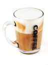 Cappuccino glass cup Royalty Free Stock Photo