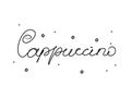 Cappuccino handwritten text inscription. Modern hand drawing calligraphy. Word illustration black