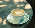 Cappuccino or latte coffee with heart shape,vintage style Royalty Free Stock Photo