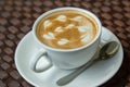 Cappuccino or latte coffee with heart shape Royalty Free Stock Photo