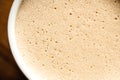 Cappuccino or latte texture with foamy, close-up top view