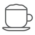 Cappuccino line icon, coffee and cafe, cup