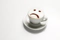 Cappuccino with sad face Royalty Free Stock Photo