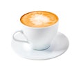 Cappuccino time.late coffee isolated Royalty Free Stock Photo