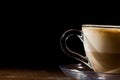 Cappuccino on wood table Royalty Free Stock Photo