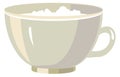 Cappuchino in ceramic cup. Cartoon hot drink mug icon