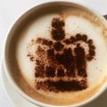 cappucino decorated with chocolate crown in london, england