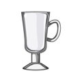 cappucino coffee glass cartoon vector illustration