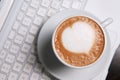 Cappucino with heart shape Royalty Free Stock Photo