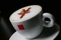 Cappucino with RMB sign Royalty Free Stock Photo