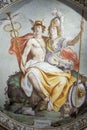 Frescoes decoration of Farnese palace at Caprarola Royalty Free Stock Photo
