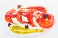 Caprese antipasto salad with mozarella cheese Royalty Free Stock Photo