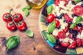 Caprese. Caprese salad. Italian salad. Mediterranean salad. Italian cuisine. Mediterranean cuisine. Royalty Free Stock Photo