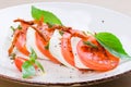 Caprese salad or Buffalo mozzarella with tomatoes Royalty Free Stock Photo