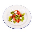 Caprese salad with mozarella cheese, tomatoes and basil isolated on white Royalty Free Stock Photo