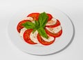 Caprese salad with mozarella, tomatoes, basil and balsamic sauce