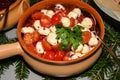 Caprese salad. Mozzarella and cherry tomatoes. Food selection during Sunday brunch buffet in hotel Royalty Free Stock Photo