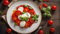 Caprese salad on old background