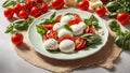 Caprese salad on old background italian