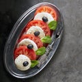 Caprese Salad. Tomato and Mozzarella slices Royalty Free Stock Photo