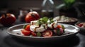 Caprese salad with tomatoes, mozzarella cheese and basil