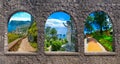 Capri, beautiful and famous island in the Mediterranean Sea Coast, Naples. Italy. Collage Royalty Free Stock Photo